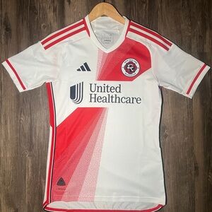 Adidas Red and White New England Revolution Jersey